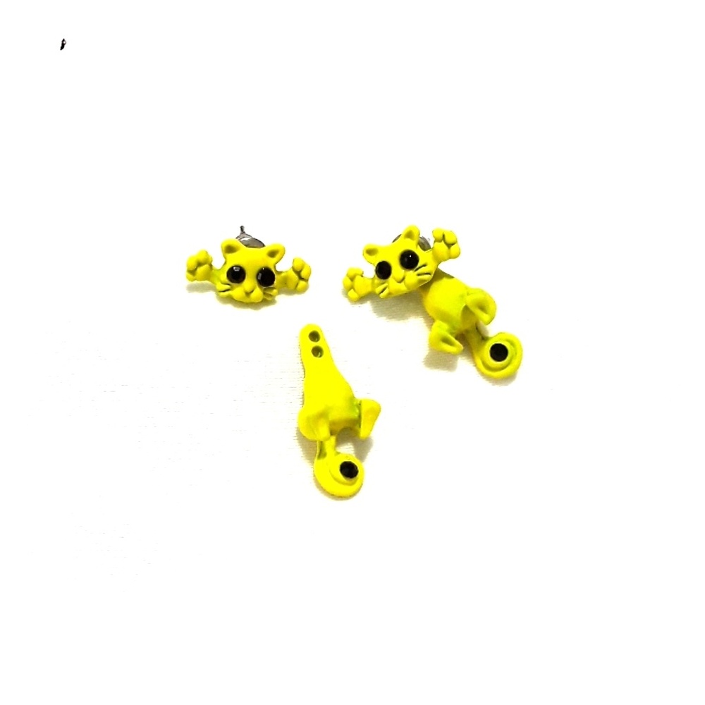 Cat Earrings - Yellow